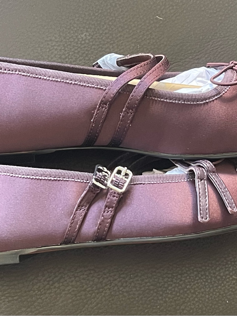 Brand New Madewell Women's Dark Plum Double-Strap Ballet Flats, 7.5 - Picture 4 of 7